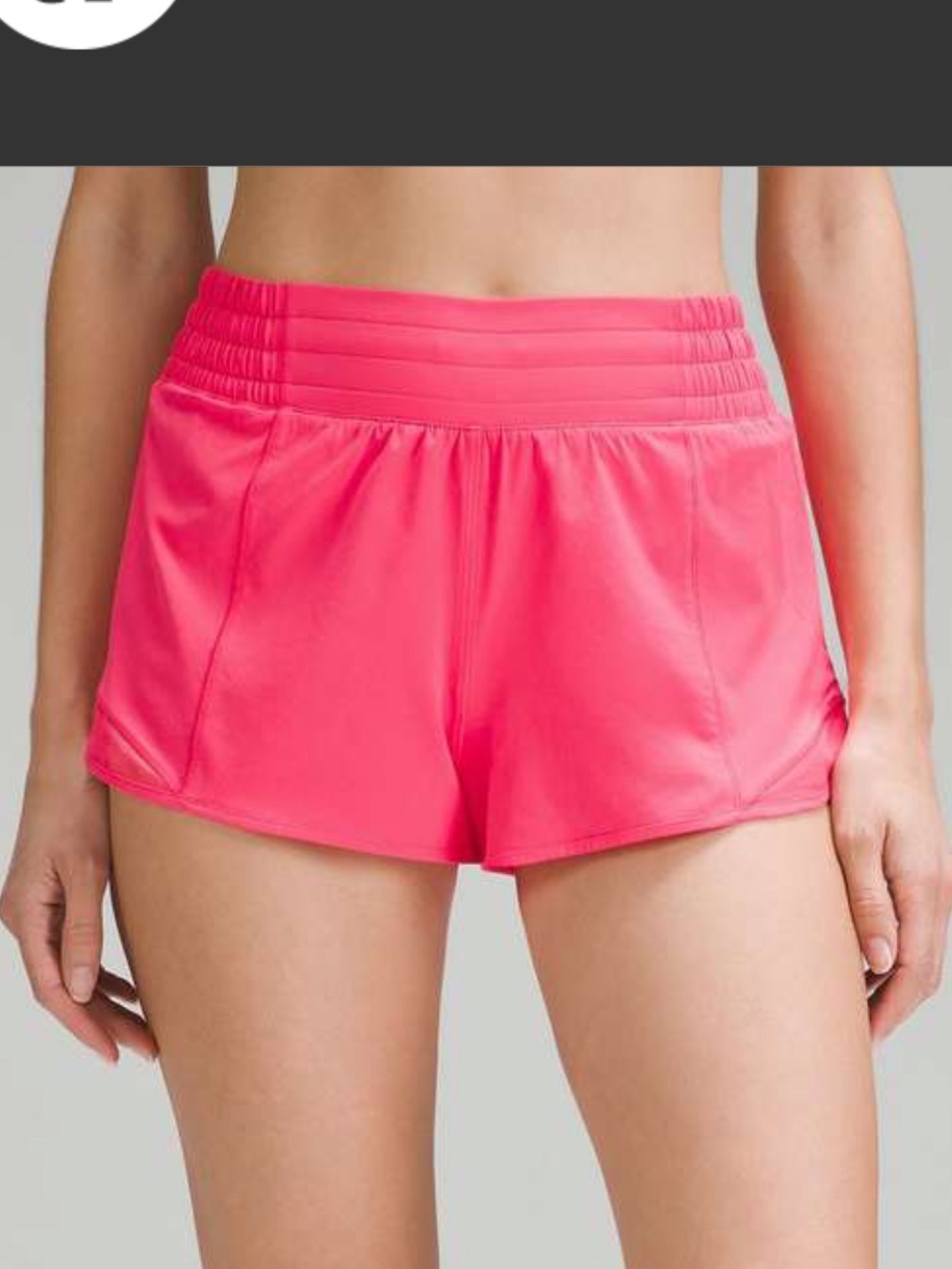 lululemon athletica High Rise Hotty Hot 2.5 inch size 6 - Lipgloss Pink